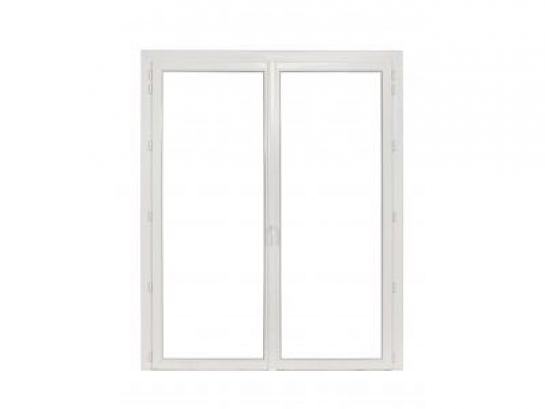Porte fenêtre PVC standard H 215 X L 140 gauche REHAU 2 vantaux avec seuil PMR 1