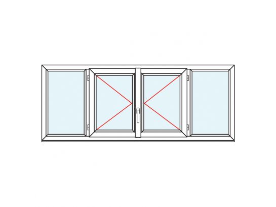 Fenêtre PVC 2 vantaux + 2 fixes latéraux 2