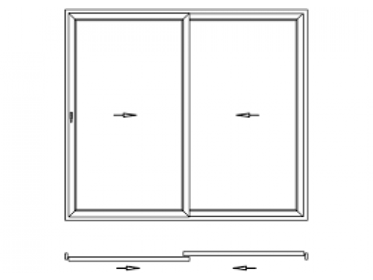 Baie coulissante aluminium Standard L 240 x H 200 1