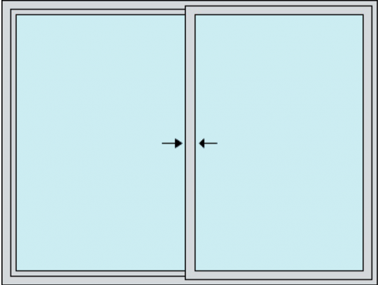 Baie coulissante aluminium 2 vantaux 2 rails 1